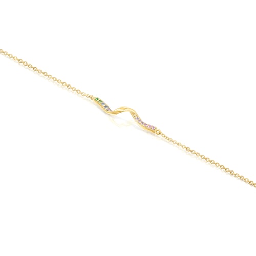 Gold Bracelet with gemstones TOUS St Tropez