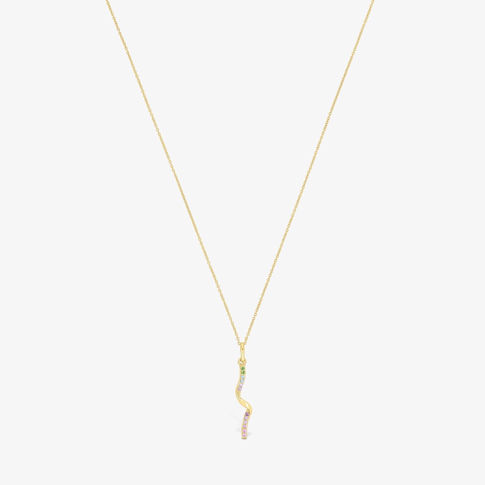 Collar de oro con espiral de gemas Beach