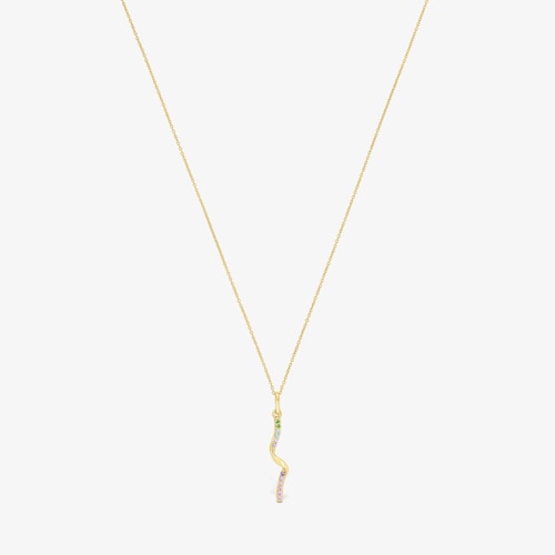 Collar de oro con espiral de gemas Beach