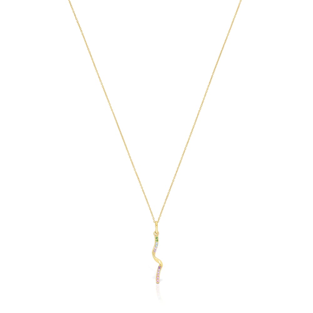 Gold Necklace with gemstone spiral TOUS St Tropez