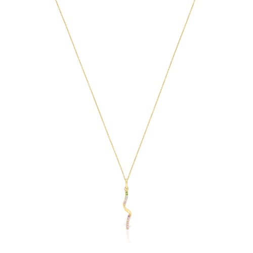 Collar de oro con espiral de gemas St Tropez
