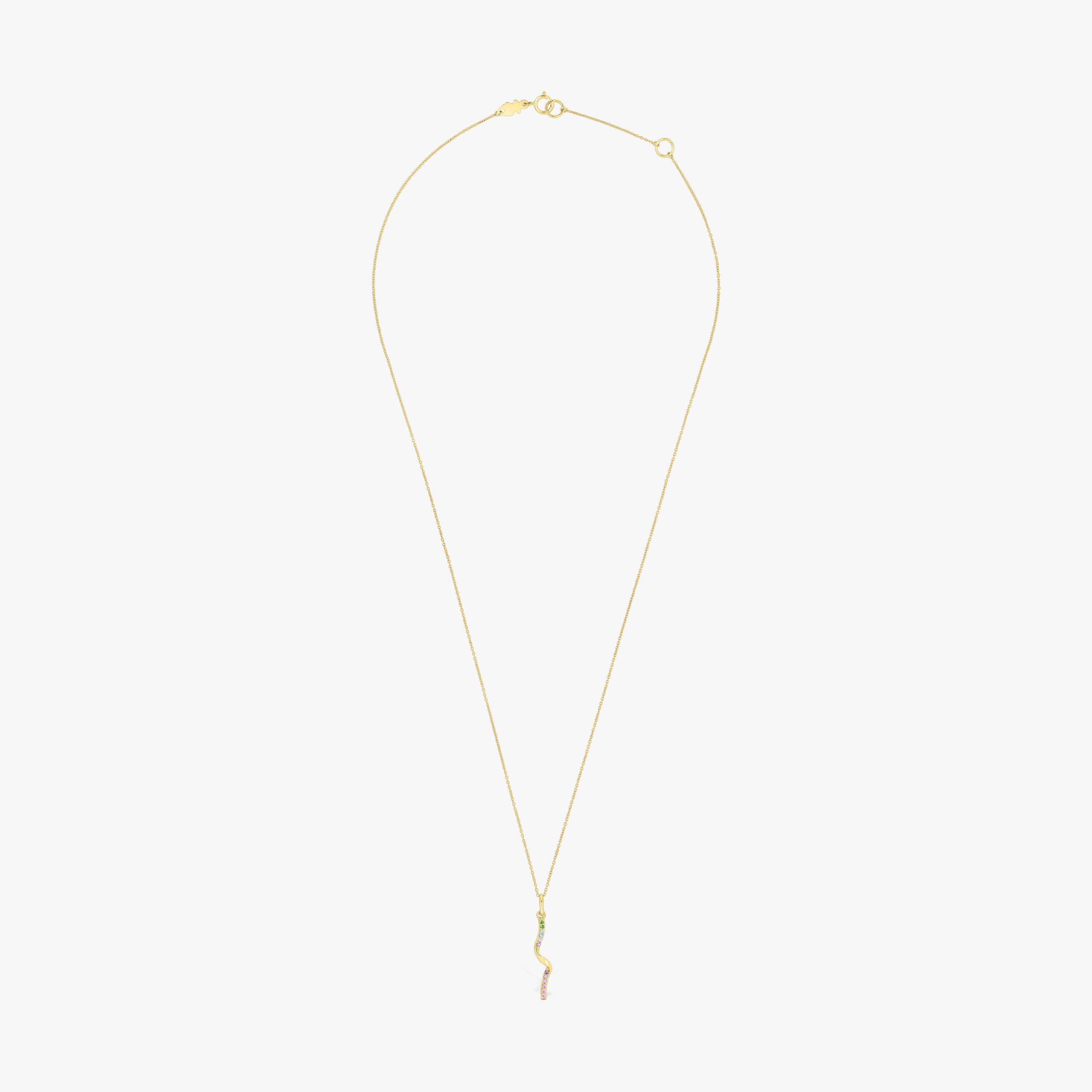 18K Solid Gold Necklace with gemstone spiral TOUS Beach