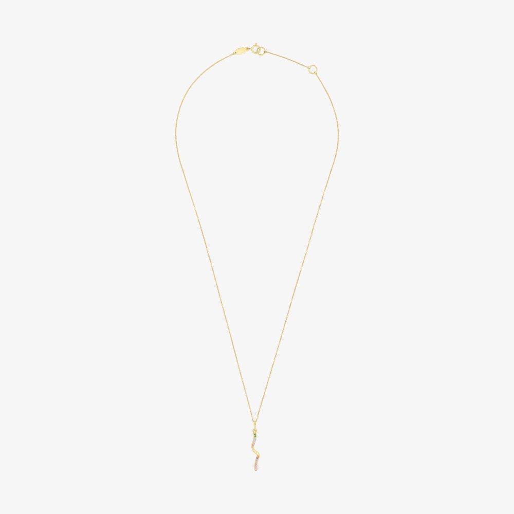 Collar de oro con espiral de gemas Beach