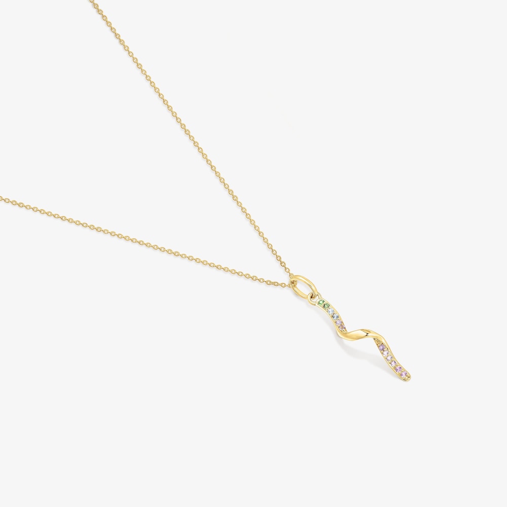 Collar de oro con espiral de gemas Beach