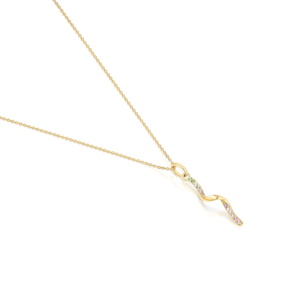 Gold Necklace with gemstone spiral TOUS St Tropez