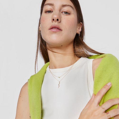 Collar de oro con espiral de gemas St Tropez