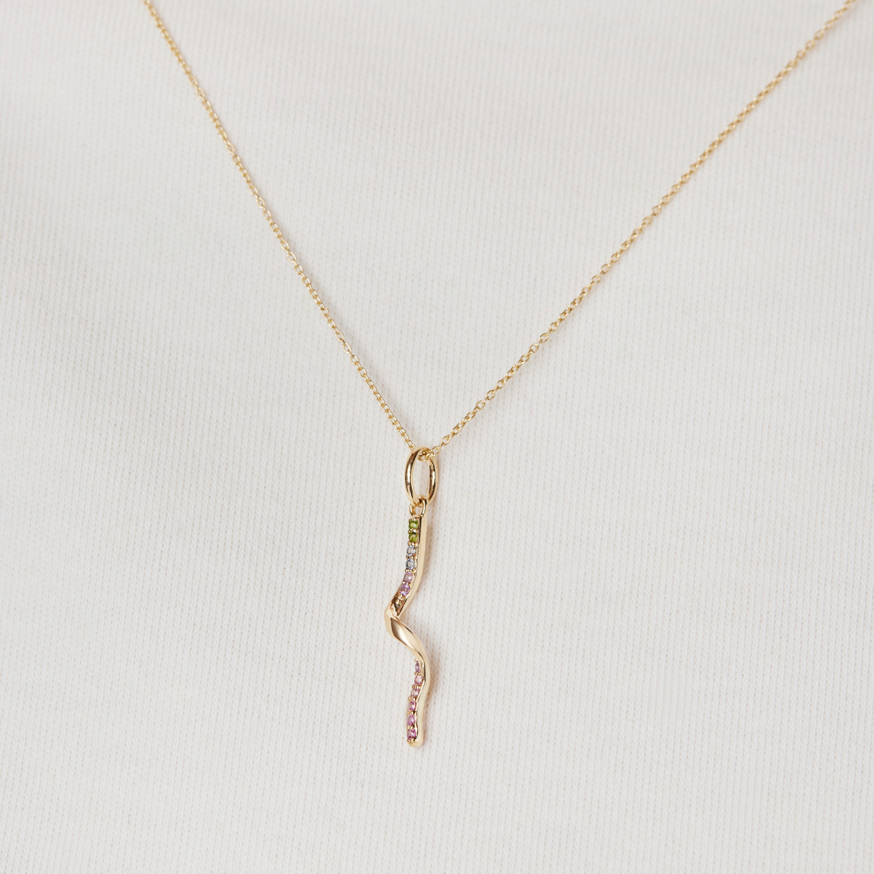 Gold Necklace with gemstone spiral TOUS Beach