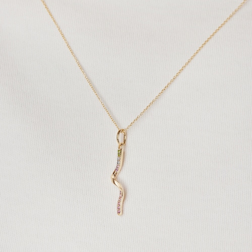 Collar de oro con espiral de gemas St Tropez