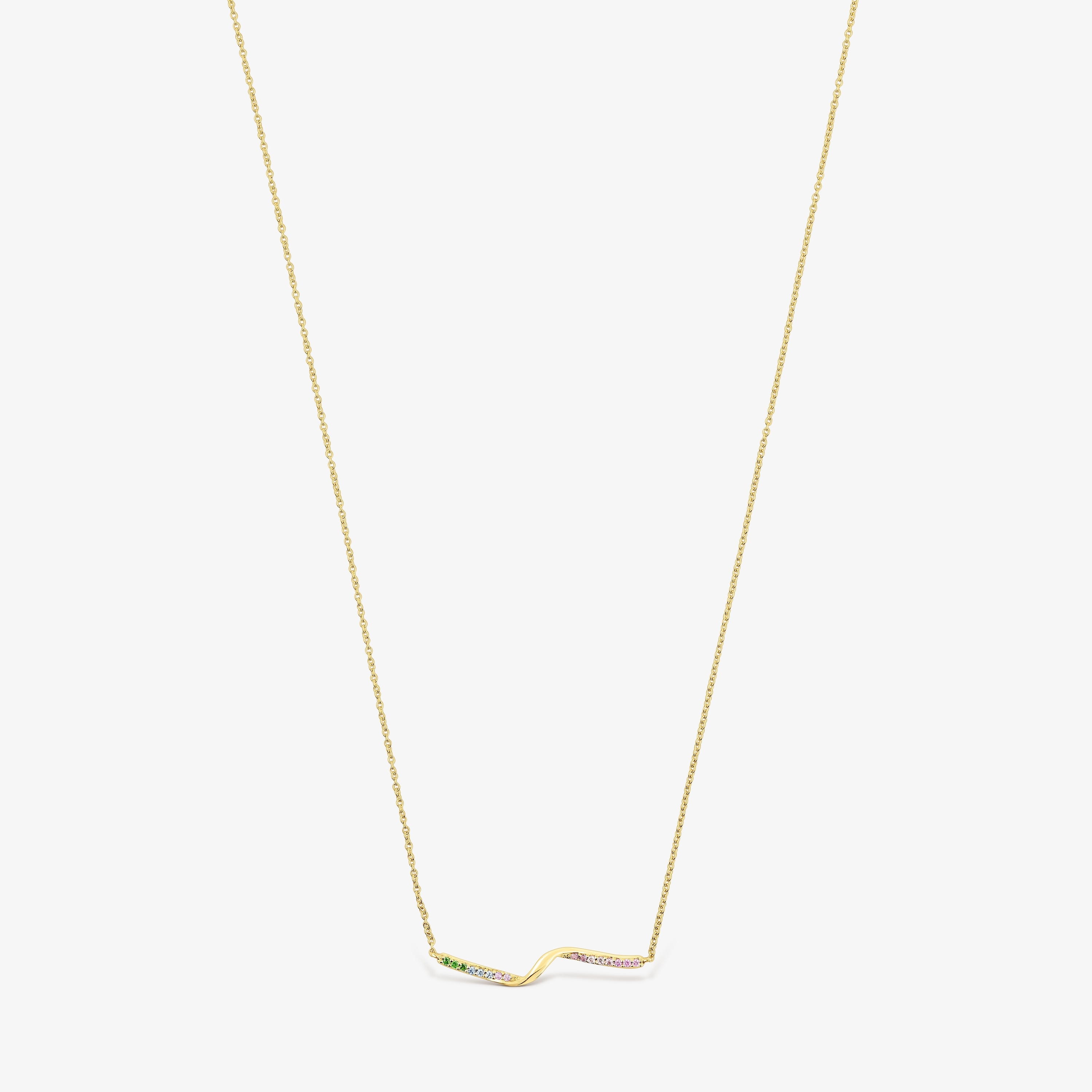 18K Solid Gold Necklace with gemstones TOUS Beach