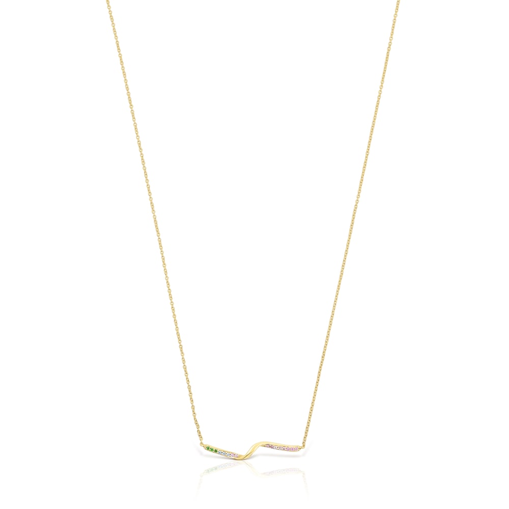 Gold Necklace with gemstones TOUS St Tropez