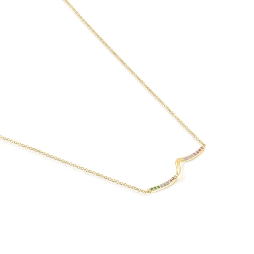 Gold Necklace with gemstones TOUS St Tropez