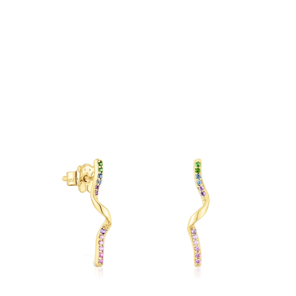 Gold Spiral earrings with gemstones TOUS St Tropez