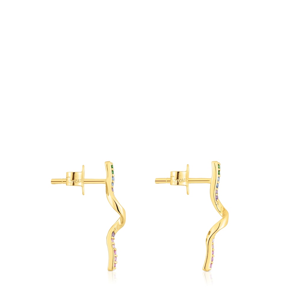 Pendientes espiral de oro y gemas St Tropez Pendientes espiral de oro y gemas St Tropez