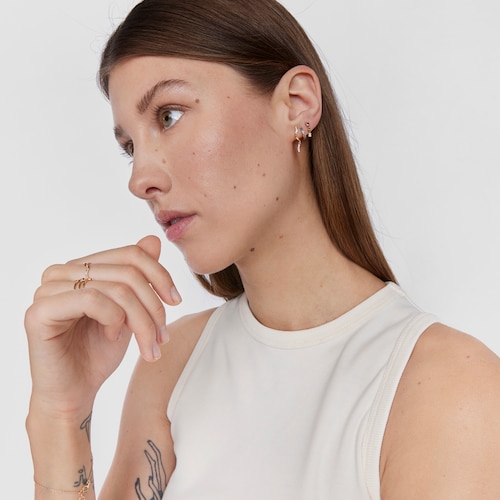 Gold Spiral earrings with gemstones TOUS Beach