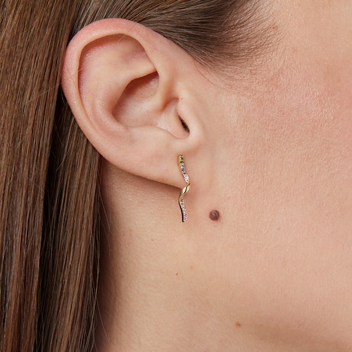 Gold Spiral earrings with gemstones TOUS Beach