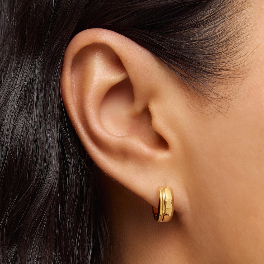 Podw&oacute;jne kolczyki obręcze TOUS Fellow wykonane ze srebra vermeil