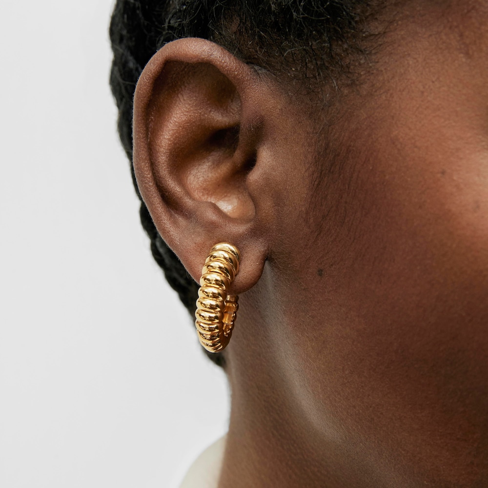 Pendientes con ba&ntilde;o de oro 18 kt sobre plata Virtual Garden