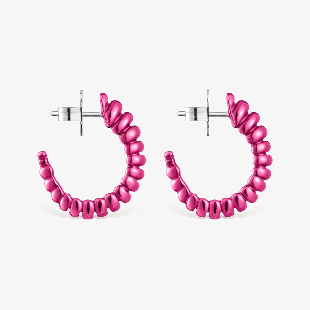 Aretes de plata en color fucsia Virtual Garden