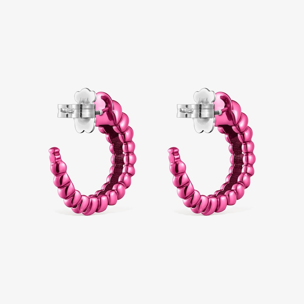 Aretes de plata en color fucsia Virtual Garden