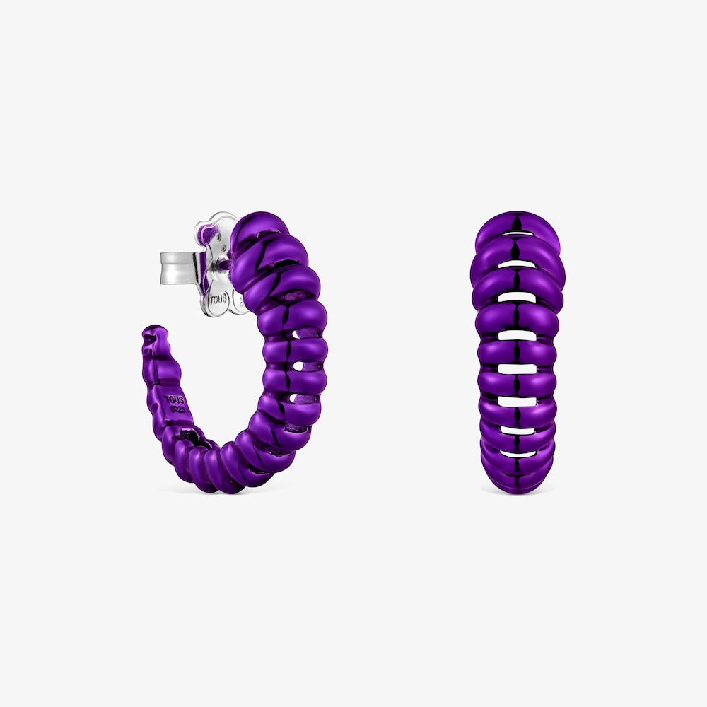 Aretes de plata en color lila Virtual Garden