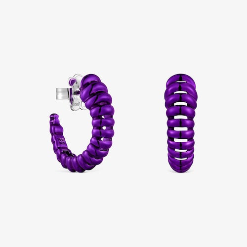 Aretes de plata en color lila Virtual Garden