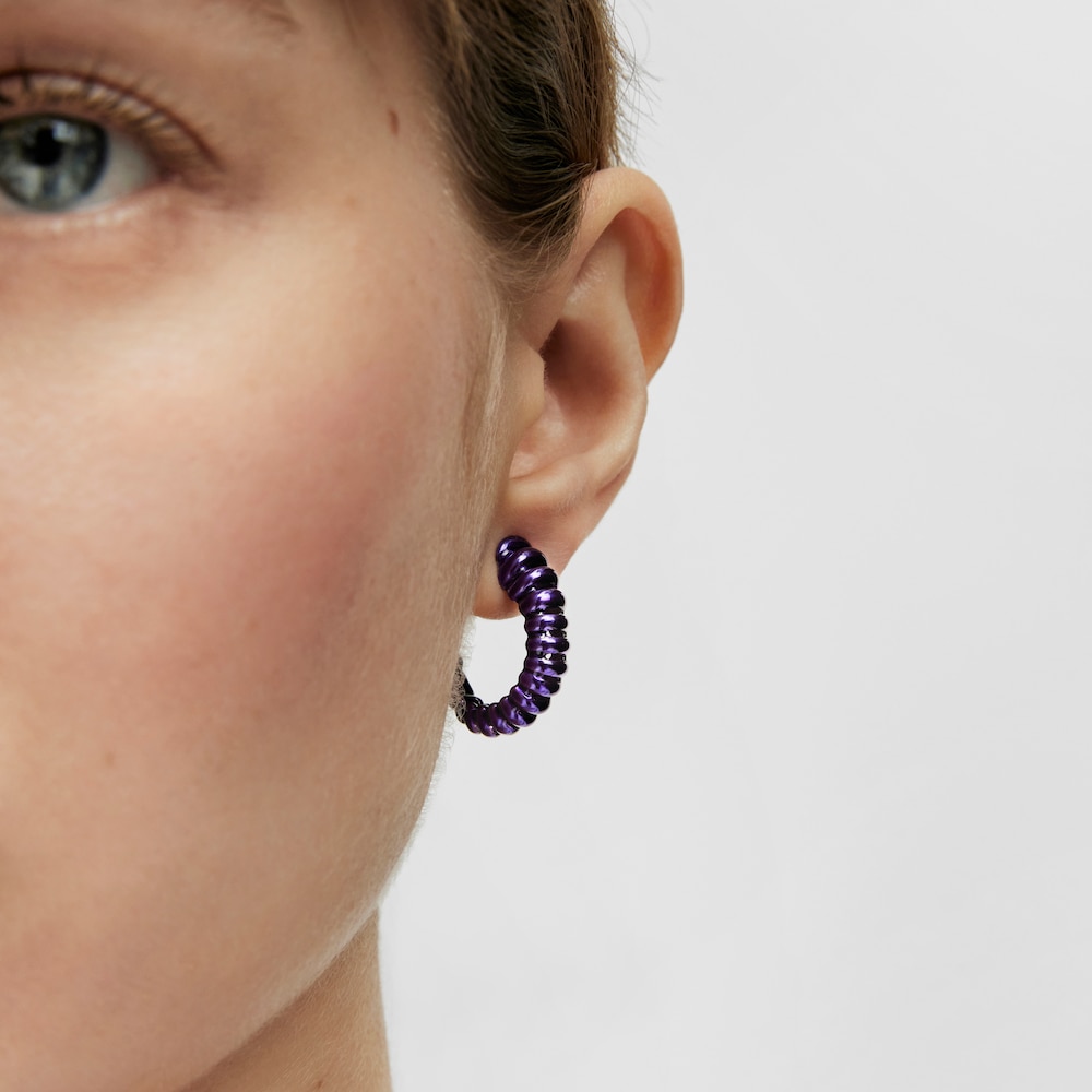 Aretes de plata en color lila Virtual Garden