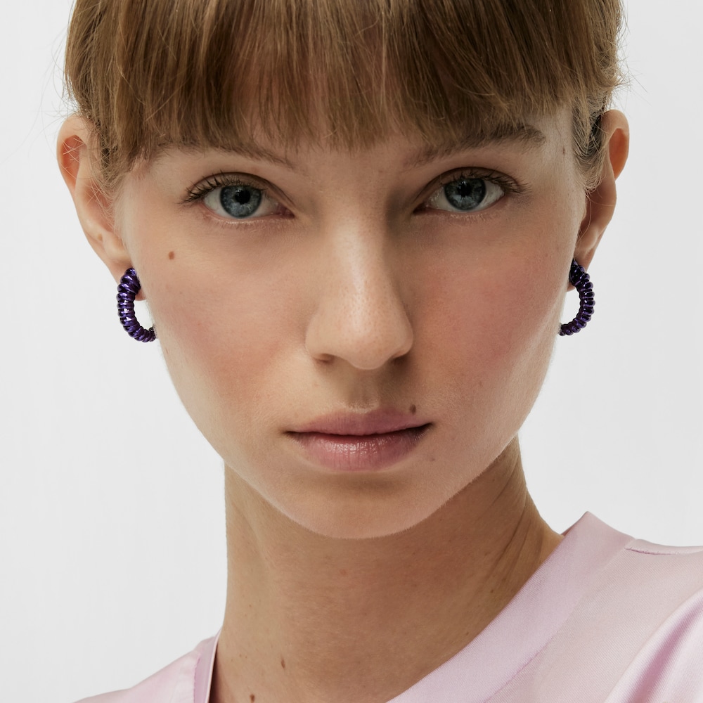 Aretes de plata en color lila Virtual Garden