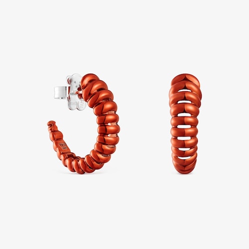 Pendientes de plata en color naranja Virtual Garden