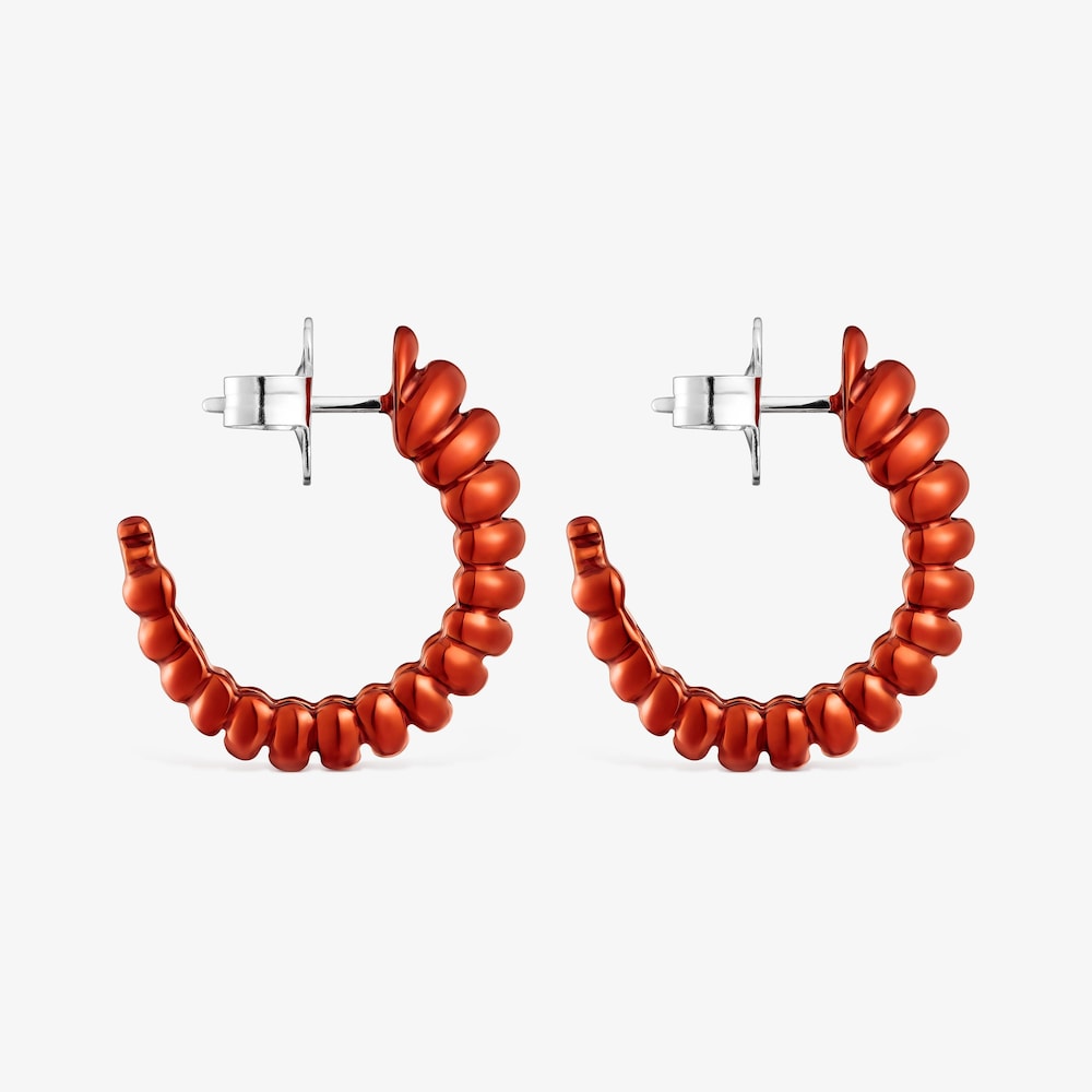 Pendientes de plata en color naranja Virtual Garden