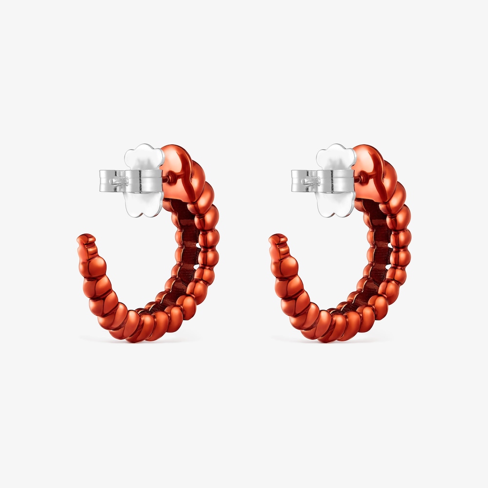 Pendientes de plata en color naranja Virtual Garden