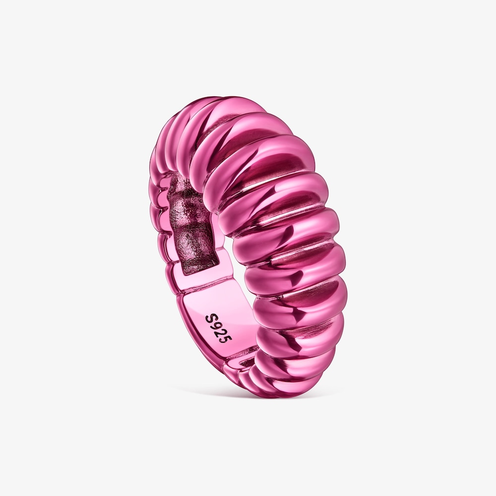 Fuchsiafarbener Ring Virtual Garden aus Silber