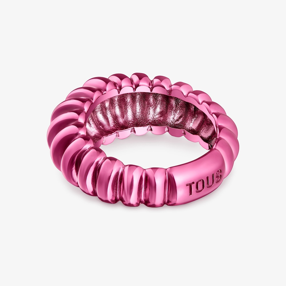 Fuchsiafarbener Ring Virtual Garden aus Silber