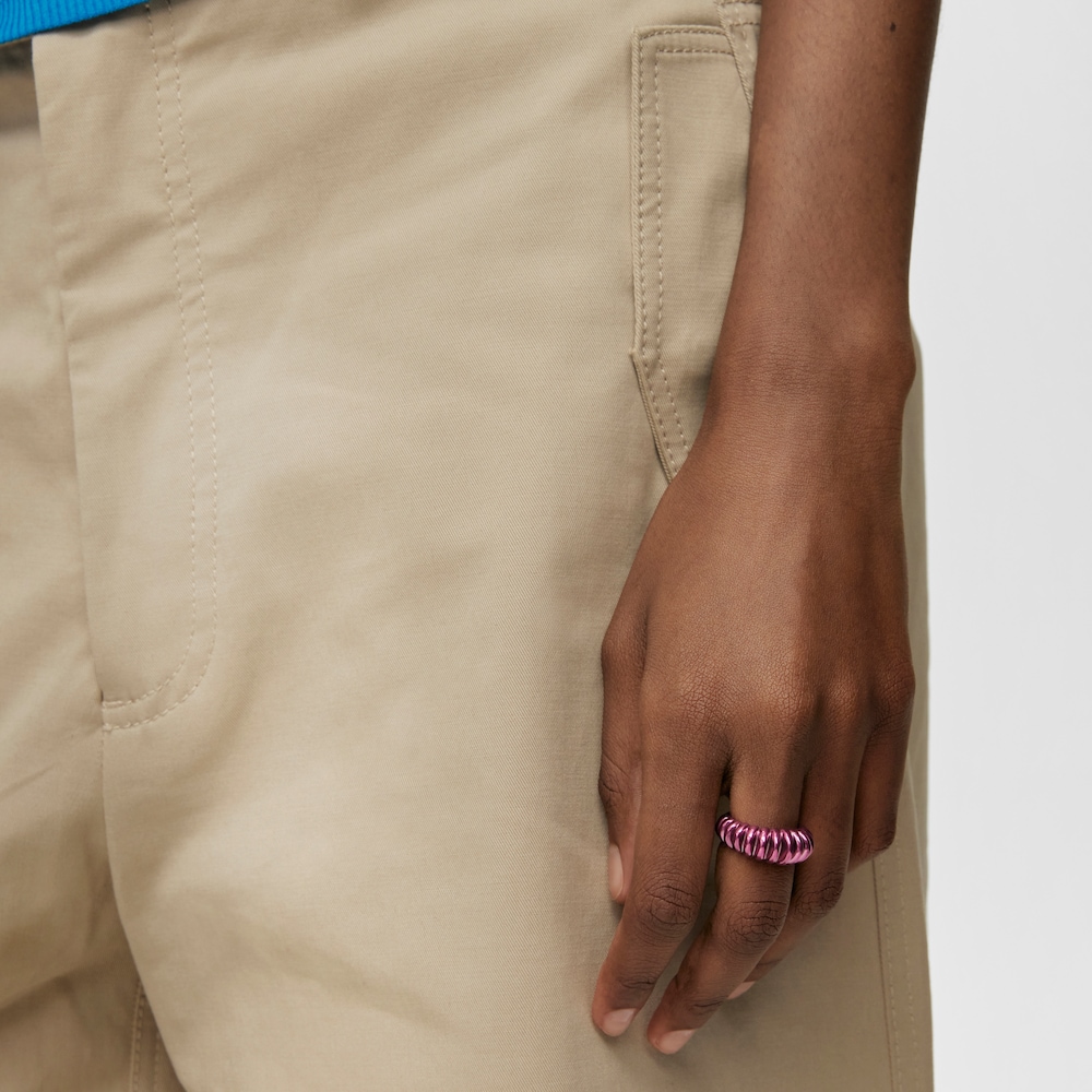 Fuchsiafarbener Ring Virtual Garden aus Silber