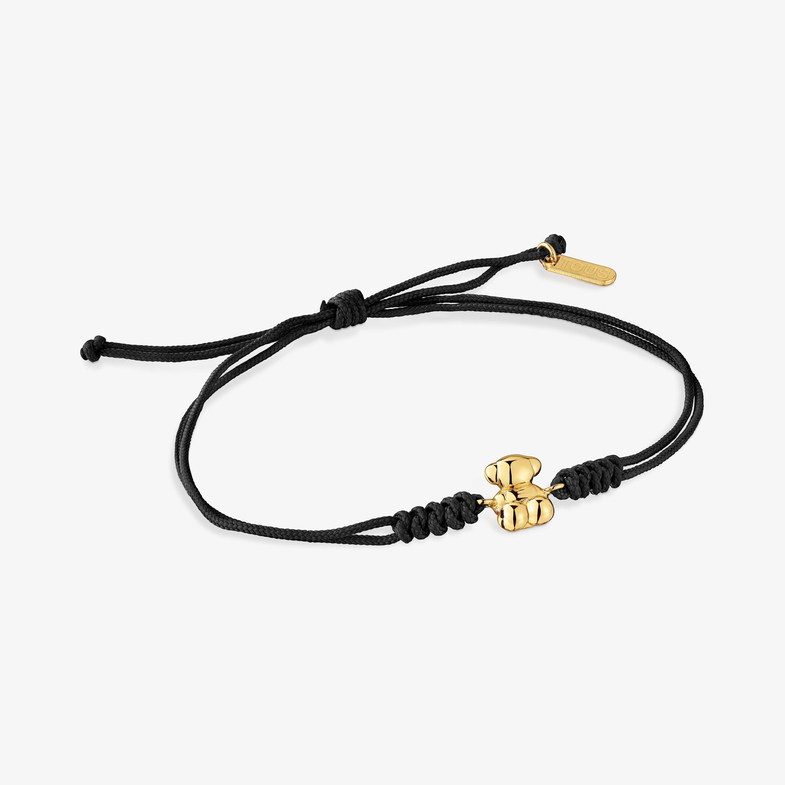 nylon and 18K solid gold bear Bracelet Bold Bear