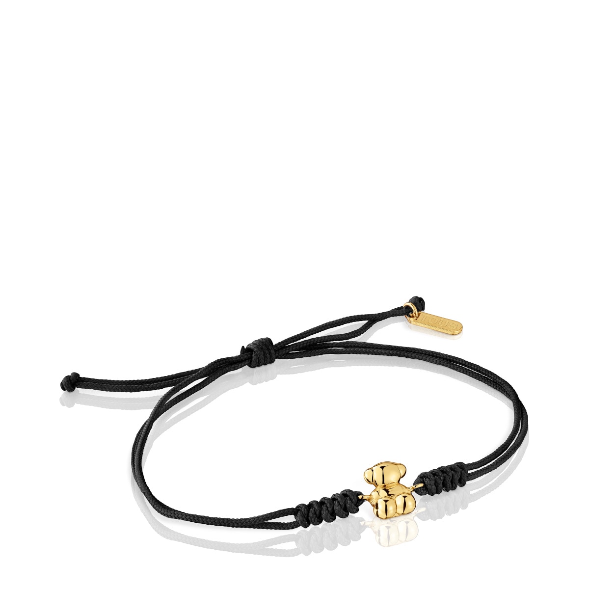 Pulsera de nylon y oso de oro en color negro Bold Bear image number 0