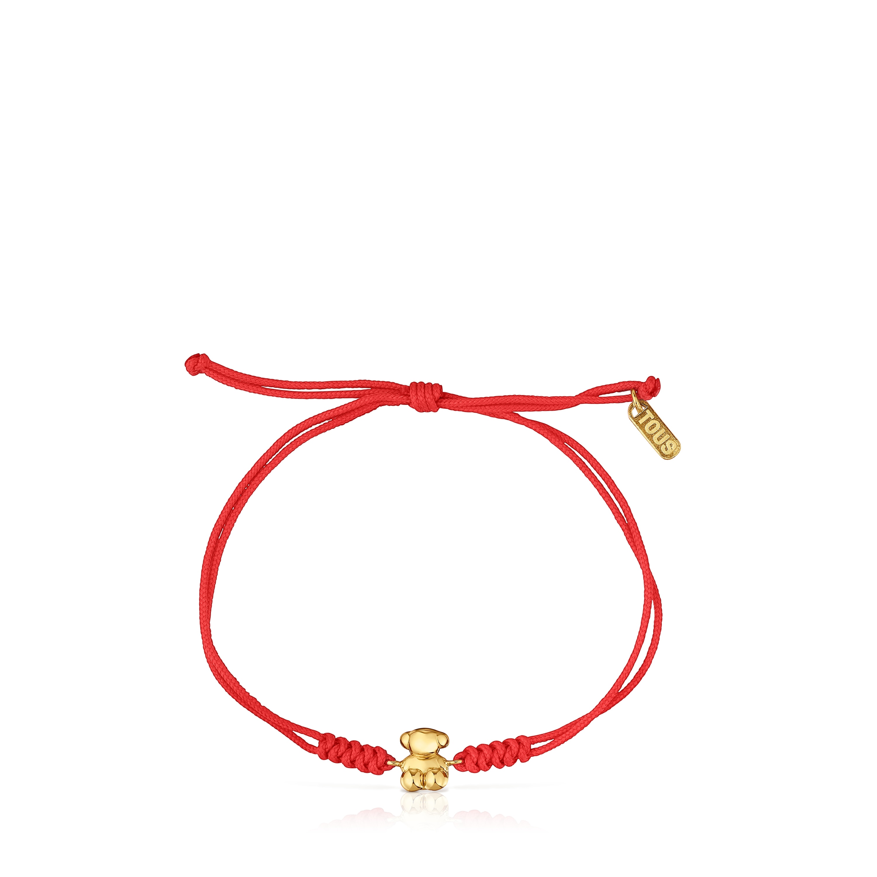 Red nylon and gold bear Bracelet Bold Bear