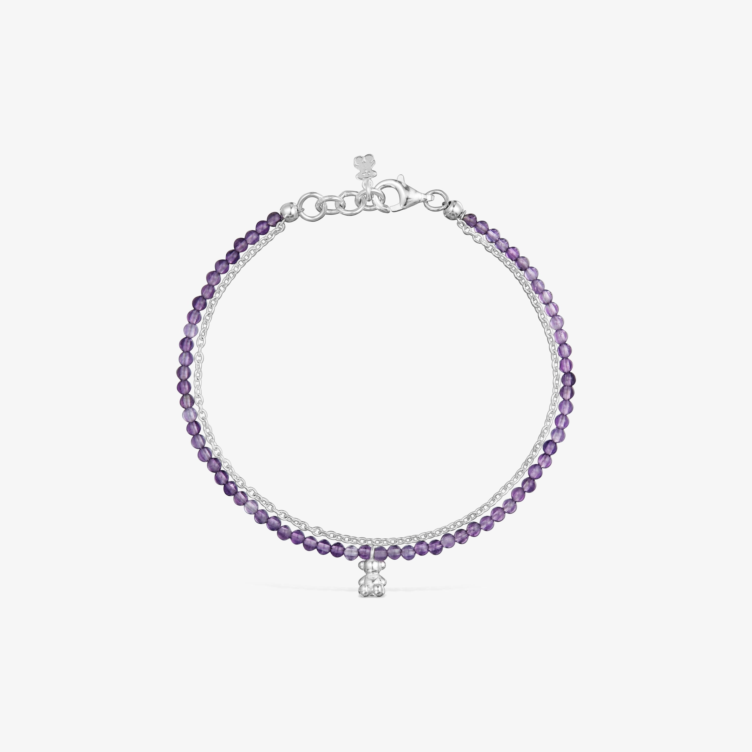 Silver and amethyst Bracelet Bold Bear