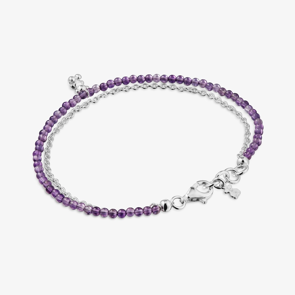 Pulsera de plata y amatista Bold Bear