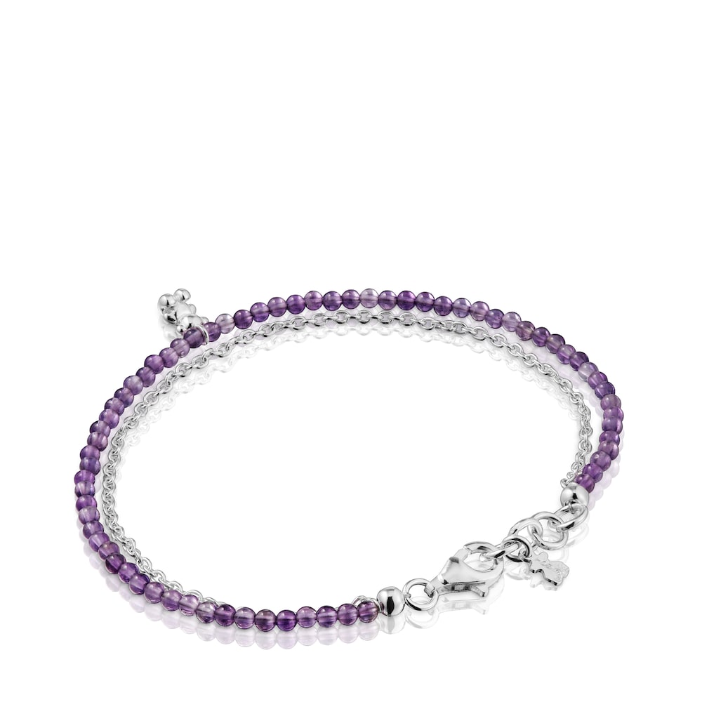 Pulsera de plata y amatista Bold Bear image number 2