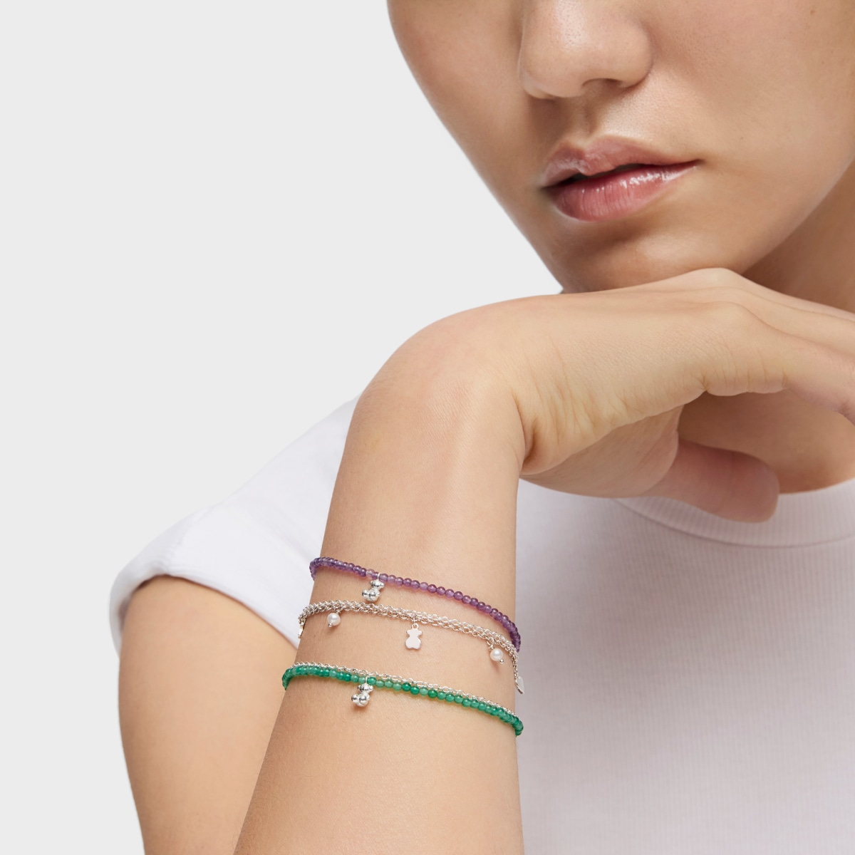 Silver and amethyst Bracelet Bold Bear