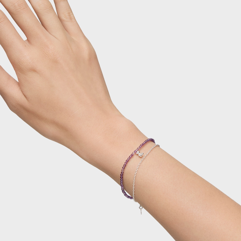 Pulsera de plata y amatista Bold Bear