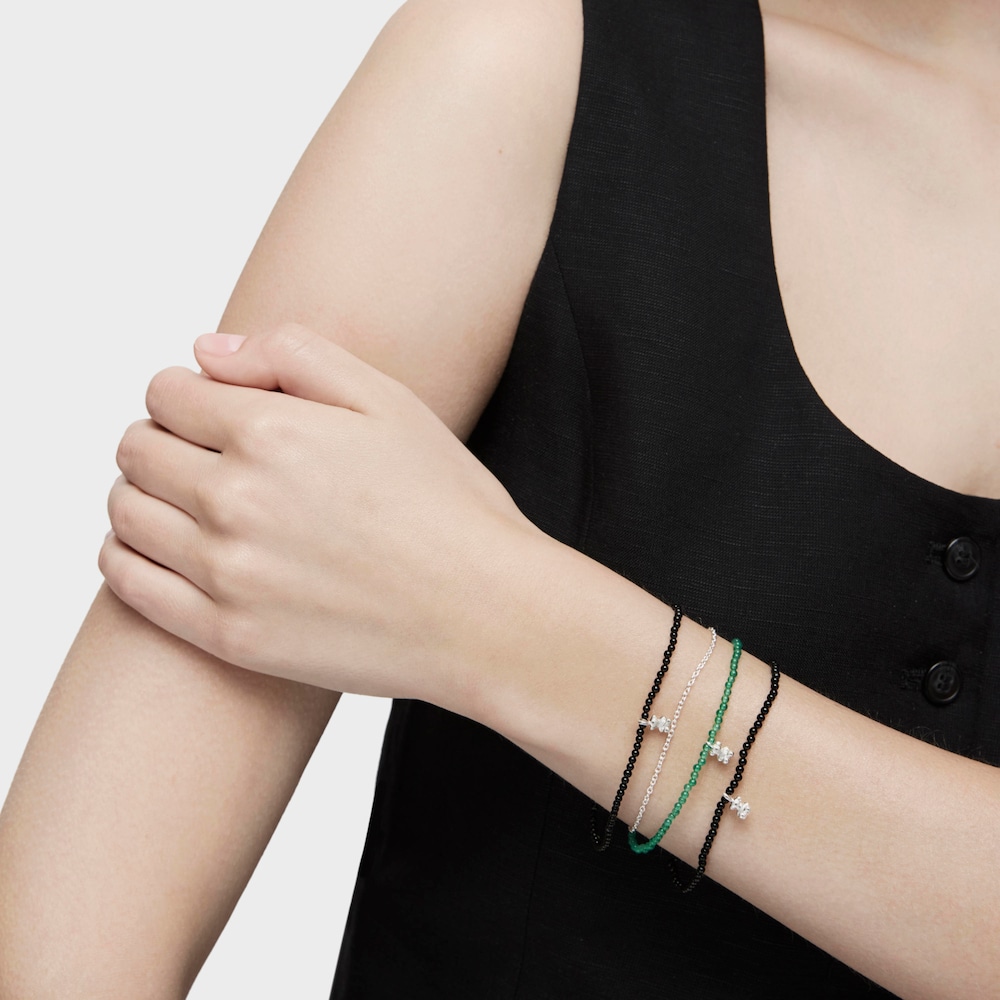 Pulsera de plata y calcedonia verde tratada Bold Bear image number 4