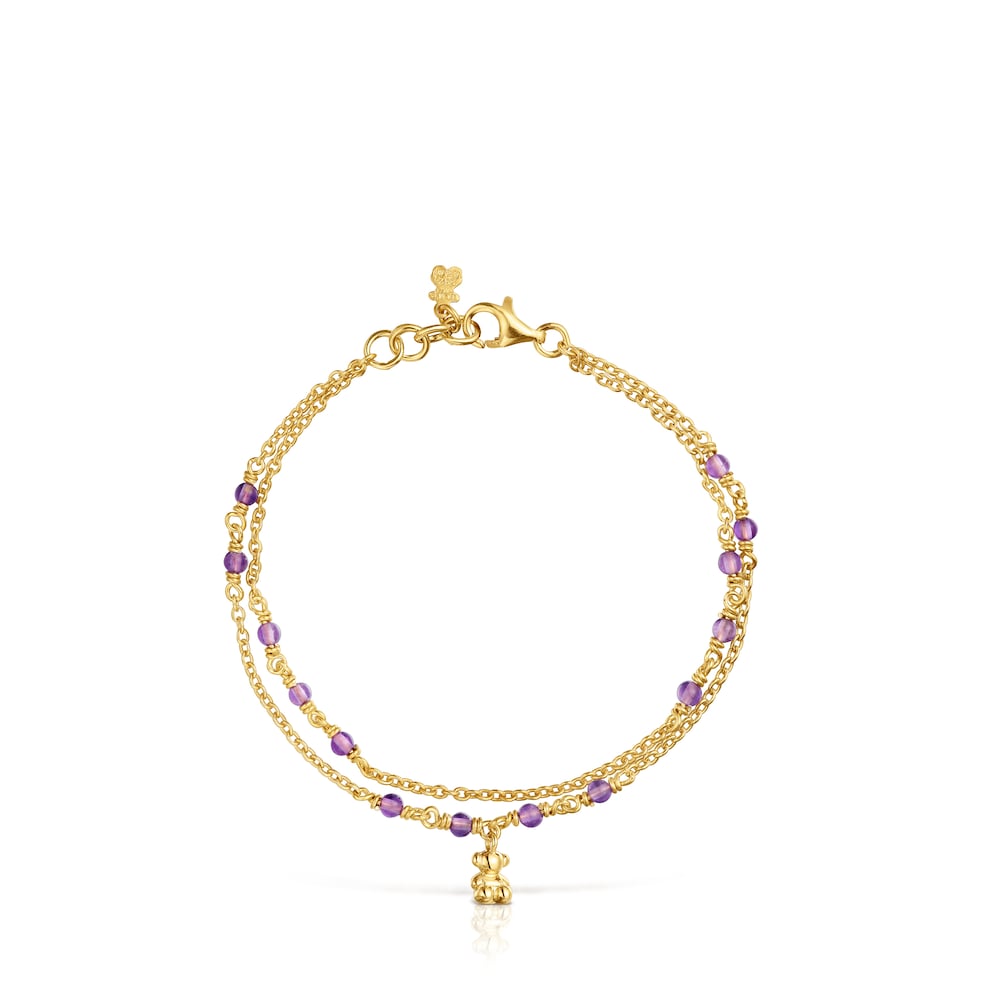 Silver vermeil and amethyst Bracelet Bold Bear image number 1