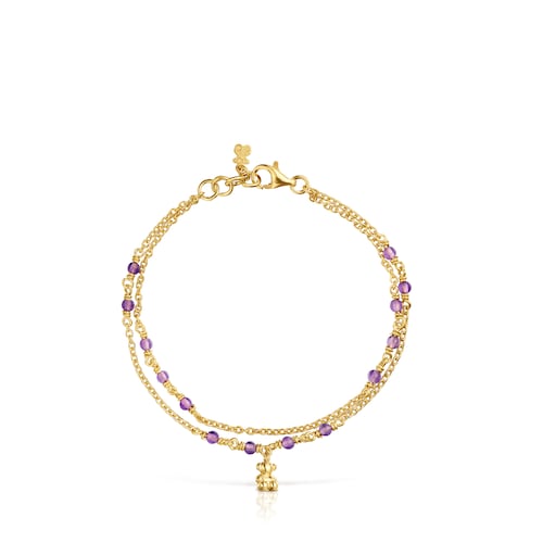 Silver vermeil and amethyst Bracelet Bold Bear