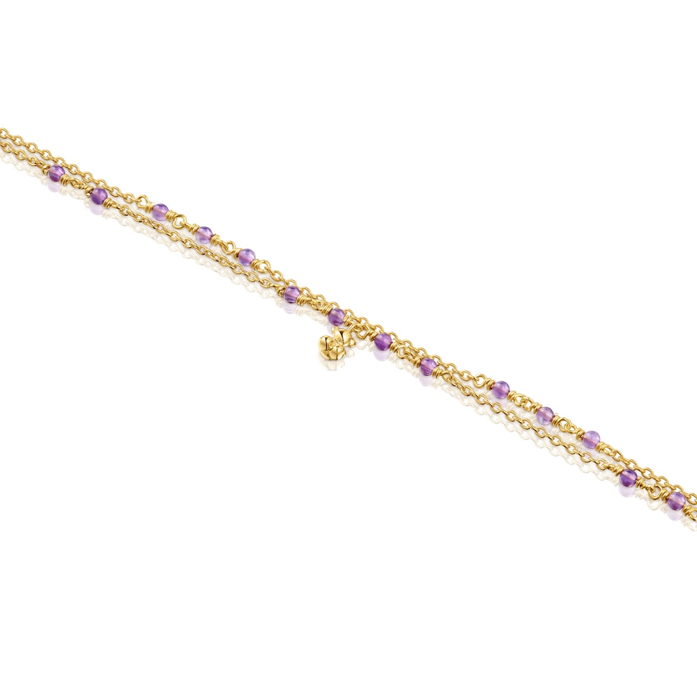 Silver vermeil and amethyst Bracelet Bold Bear image number 2