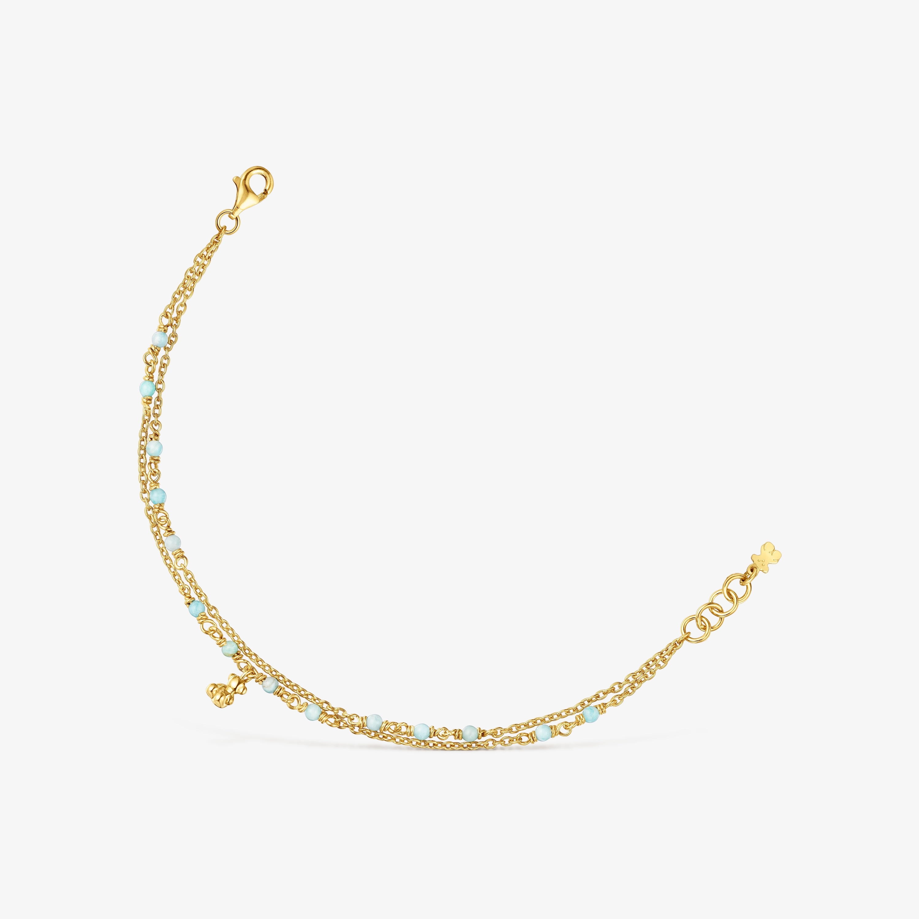 Silver vermeil and amazonite Bracelet Bold Bear