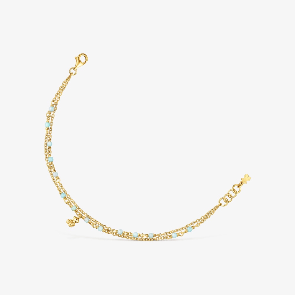 Silver vermeil and amazonite Bracelet Bold Bear