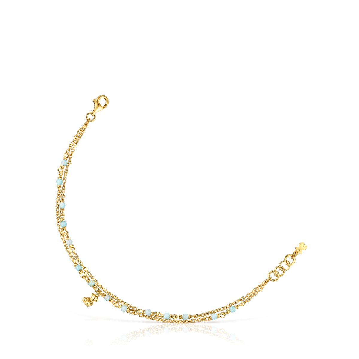 Tous - Pulsera Con Baño De Oro 18 Kt Sobre Plata Y Amazonita Bold Bear - Dorado