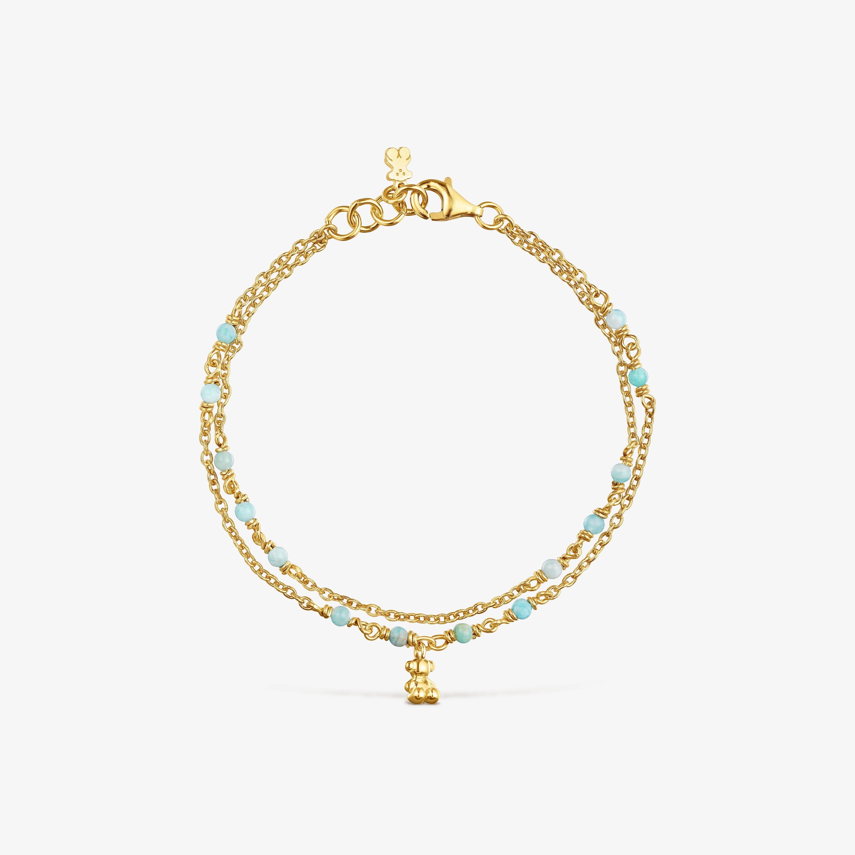 Silver vermeil and amazonite Bracelet Bold Bear