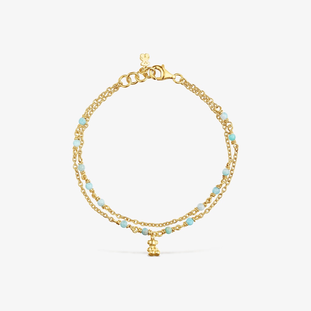 Silver vermeil and amazonite Bracelet Bold Bear